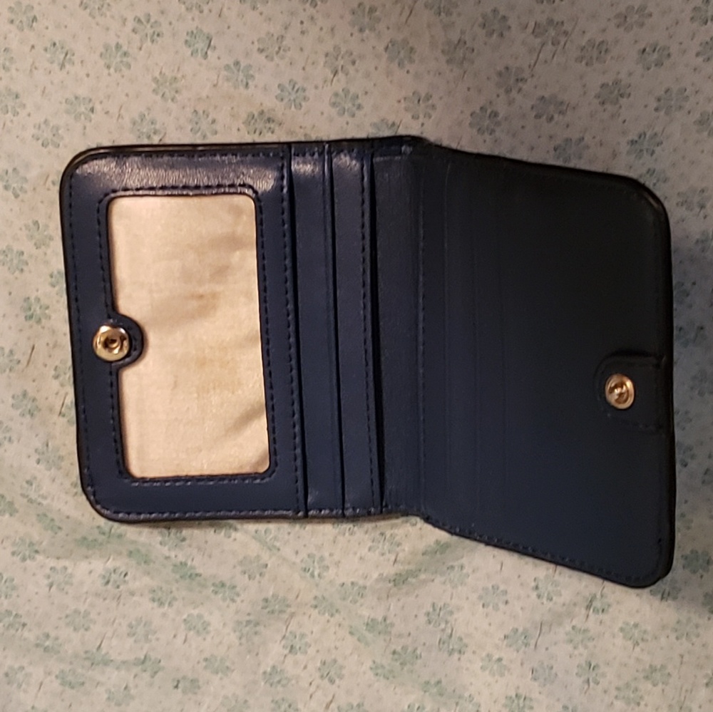Womens blue leather wallet - Picture 2 of 5